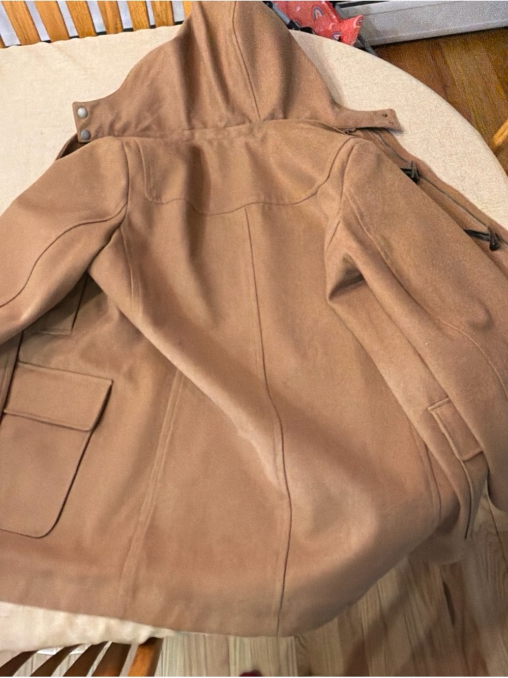 Men’s Hooded Wool-Blend Coat in Camel